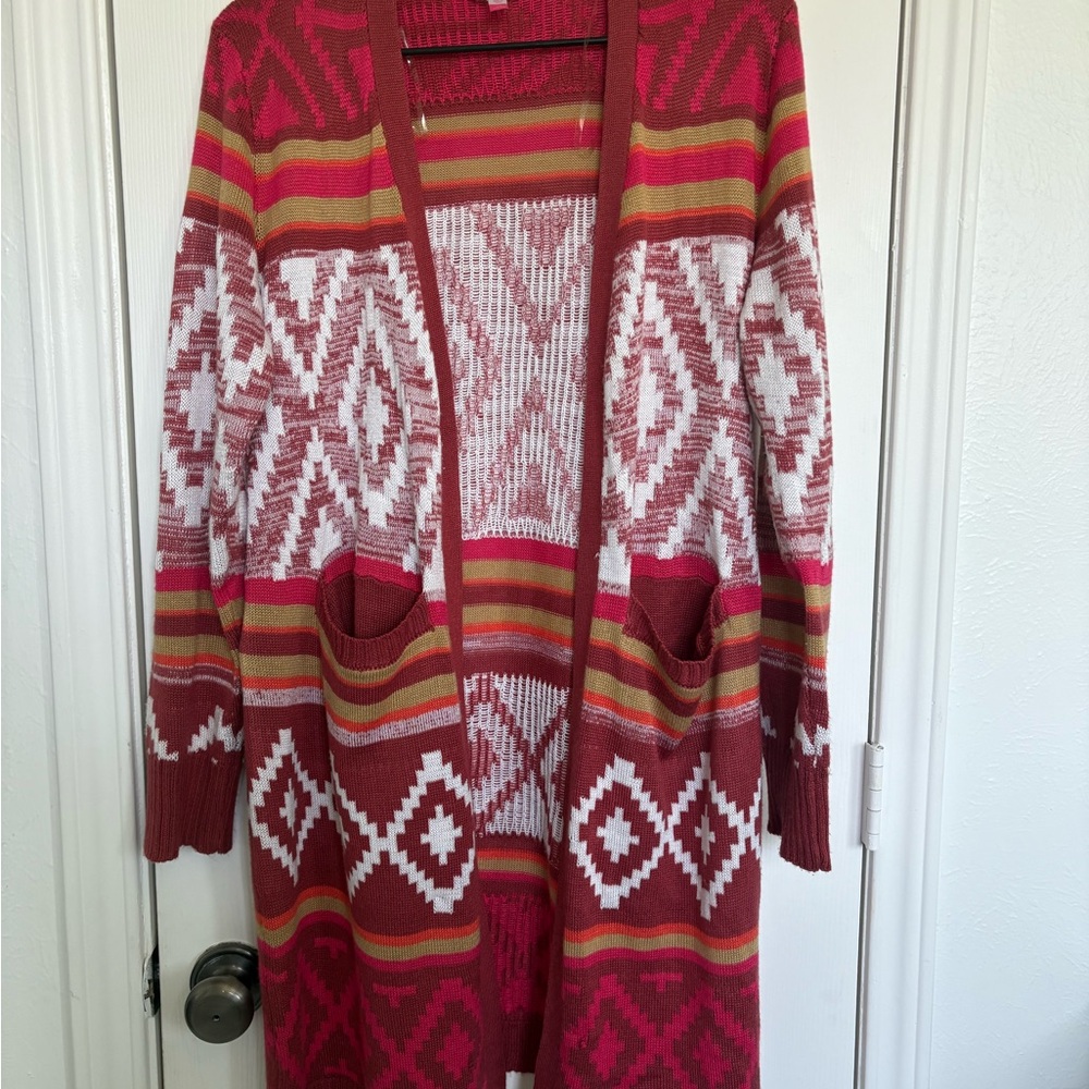 No Boundaries Multicolor Patterned Cardigan